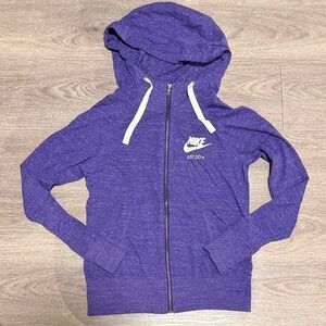 Nike Purple Zip-Up Hoodie with White Details